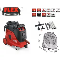   FLEX VCE 33 L AC-Set 230/CEE porszívó + 5DB textil porzsák