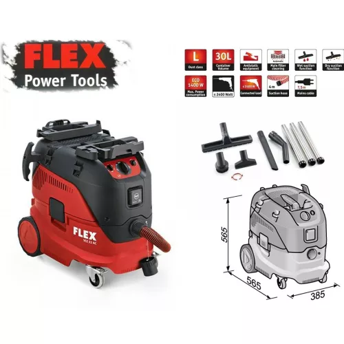 FLEX VCE 33 L AC-Set 230/CEE porszívó + 5DB textil porzsák