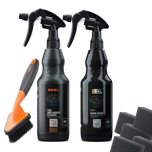 ADBL Tire and Rubber Cleaner + Black Water (500ml) - Gumitisztító és gumiápoló csomag