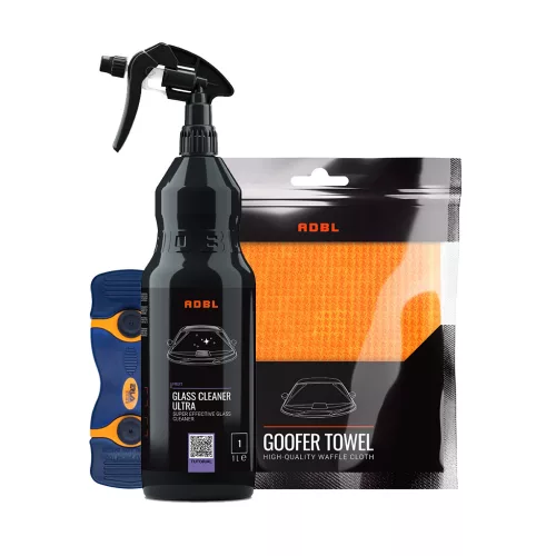 ADBL Glass Cleaner Ultra 1L & Goofer Towel & Erla Bivo - Üvegtisztító csomag