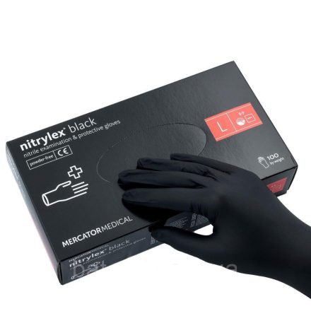 Maxter Black - 100db fekete nitril gumikesztyű M-es méret